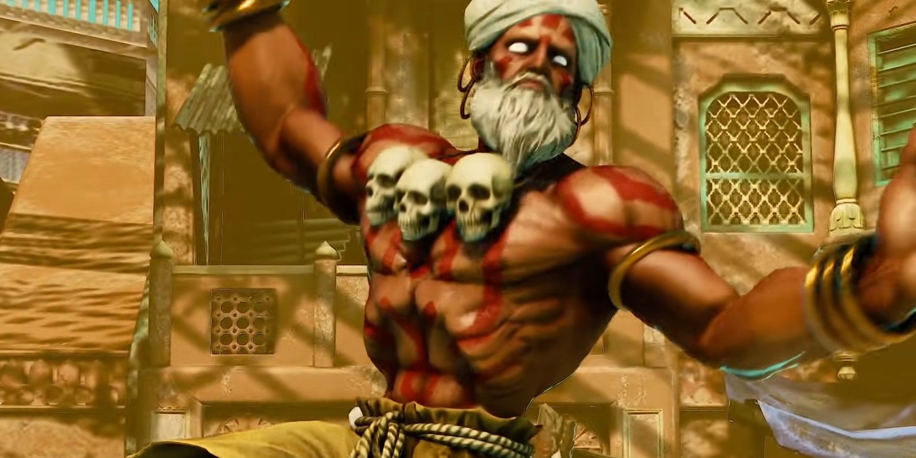 Dhalsim spreading out his arms