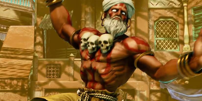 Dhalsim spreading out his arms