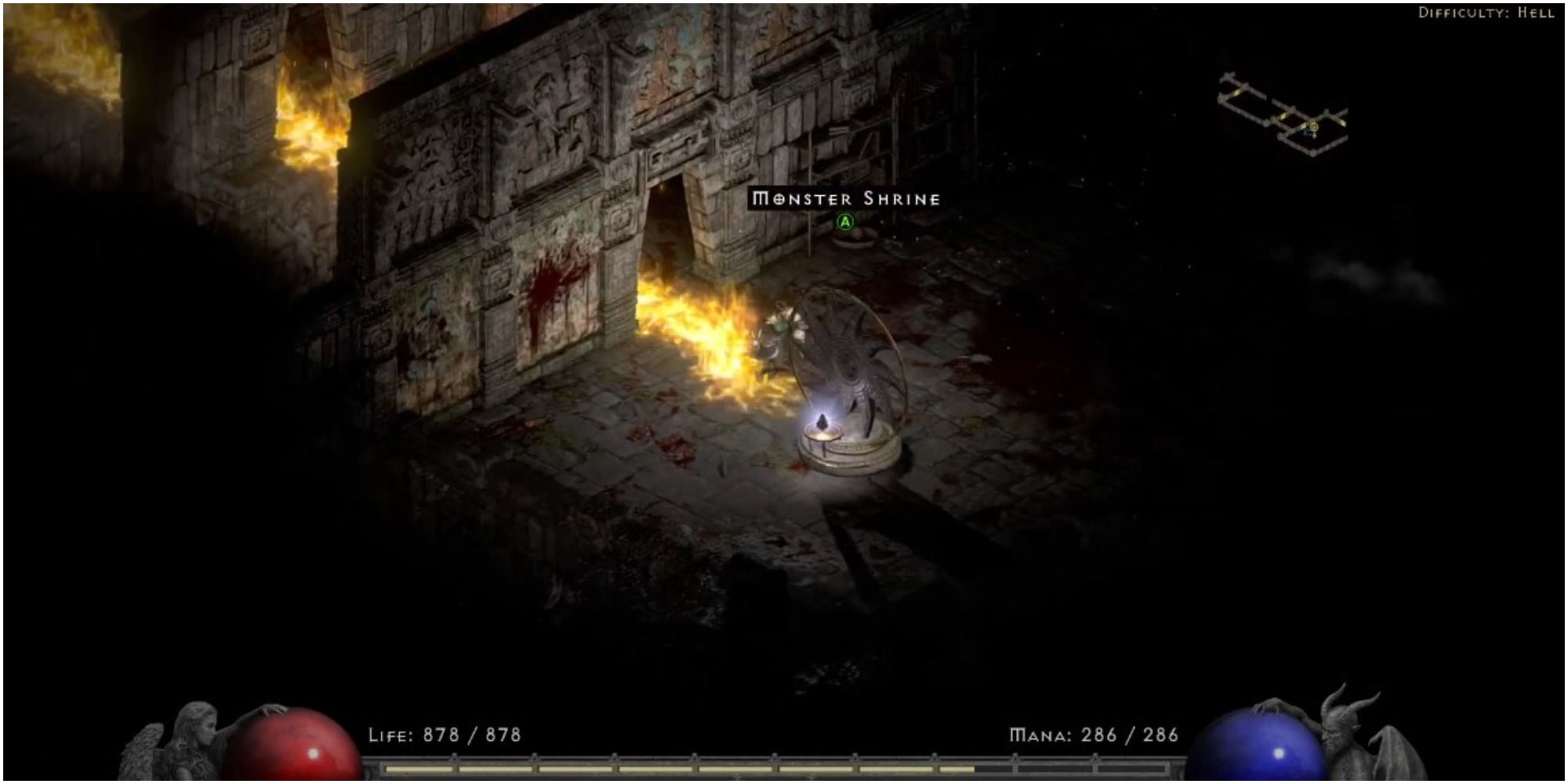 Diablo 2 Resurrected Activating A Monster Shrine In The Forgotten Temple