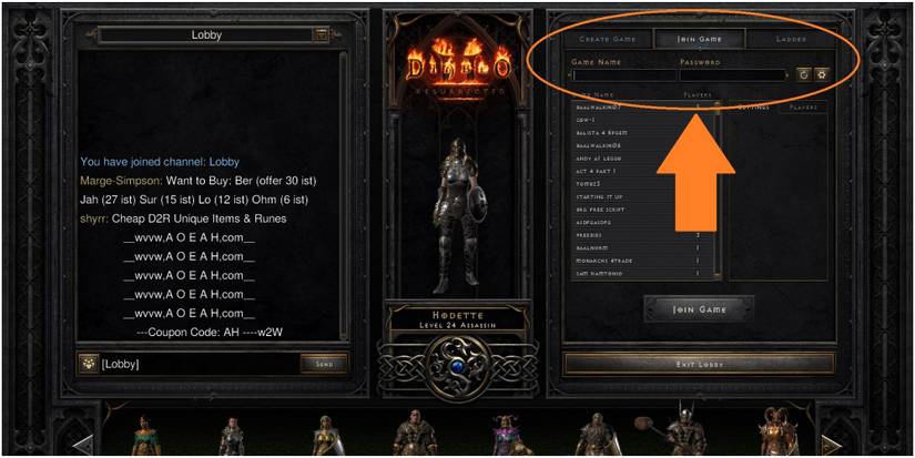 Diablo 2 Resurrected Where To Type In The Information When Joining A Game