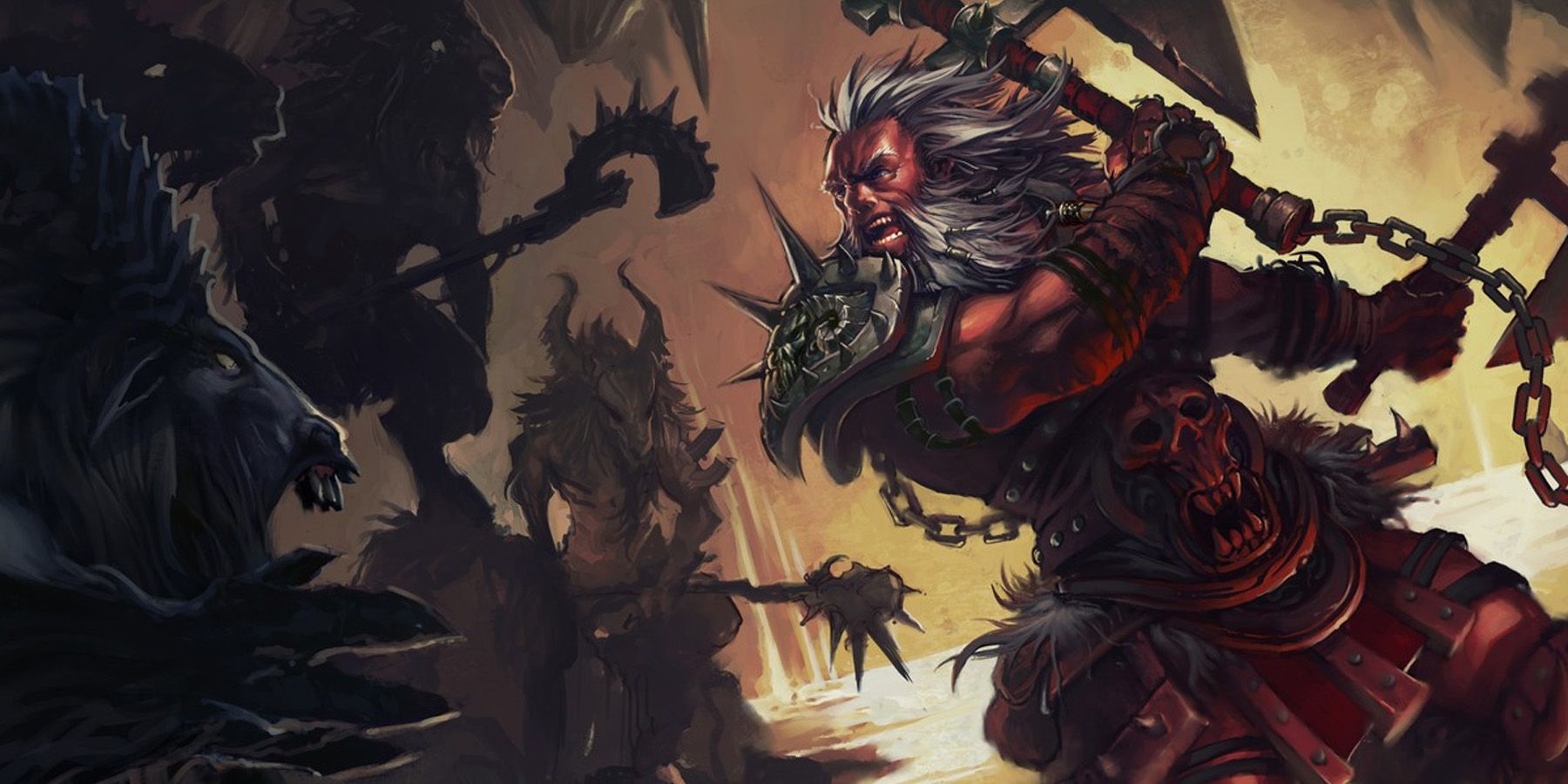 Diablo 3 Artwork Of A Barbarian In Combat