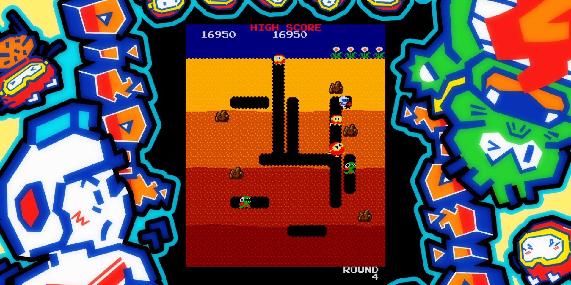 A level in Dig Dug of the Arcade Game Series