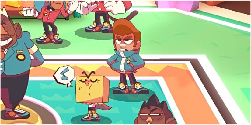 Dodgeball Academia Kyabo Standing With His Former Team