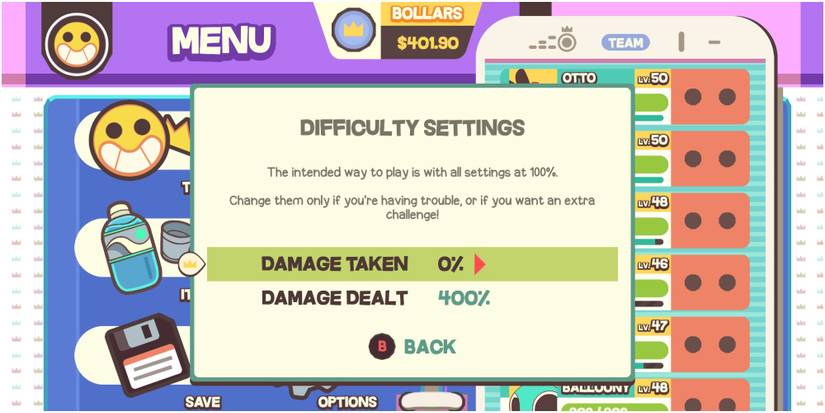 Dodgeball Academia Setting Damage Taken To 0% And Damage Done To 400%