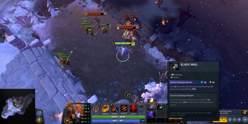 Dota 2 - Blade Mail And Shadow Blade - Player counters incoming damage from enemies