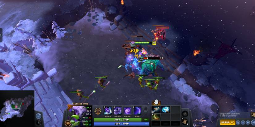 Dota 2 - Echo Sabre And Maelstrom - Player releases chain lightning on enemy