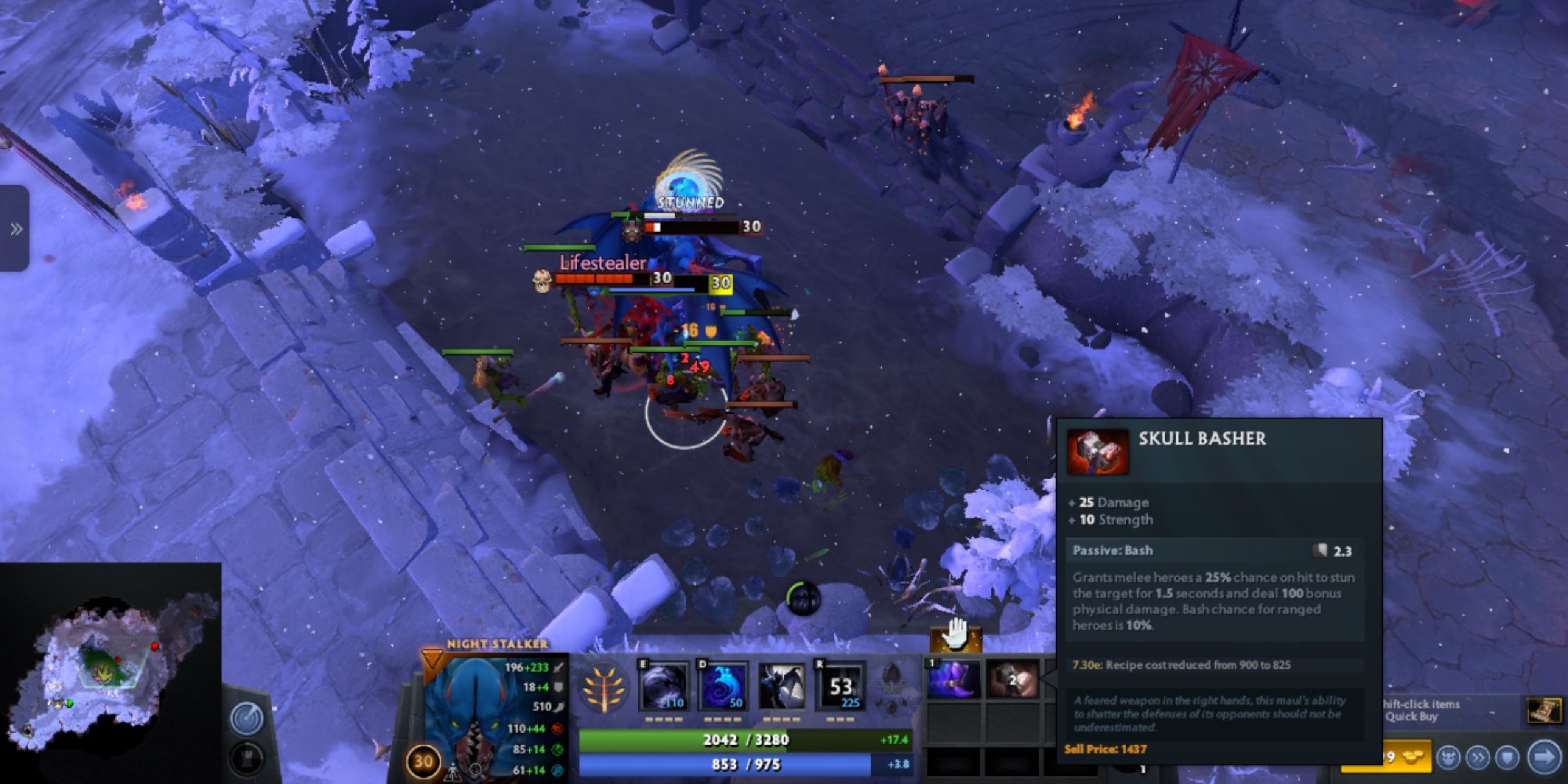 Dota 2 - Phase Boots And Skull Basher - Player stuns enemy