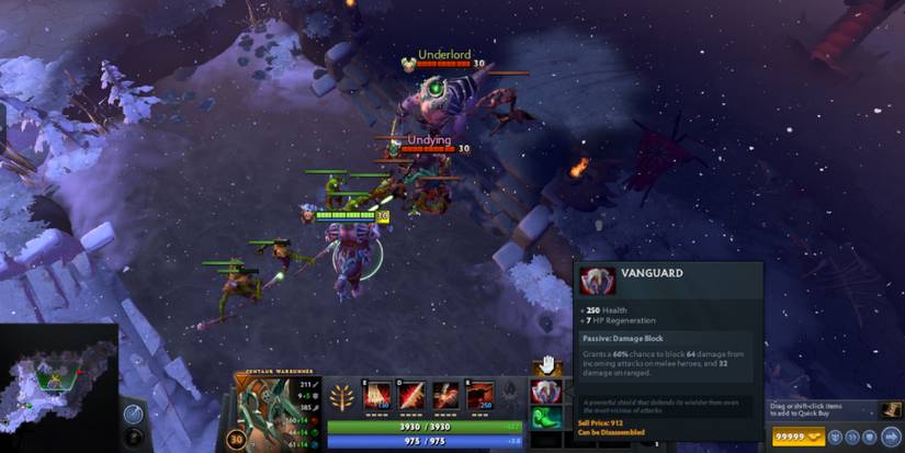 Dota 2 - Tranquil Boots And Vanguard - Player regains HP from item build