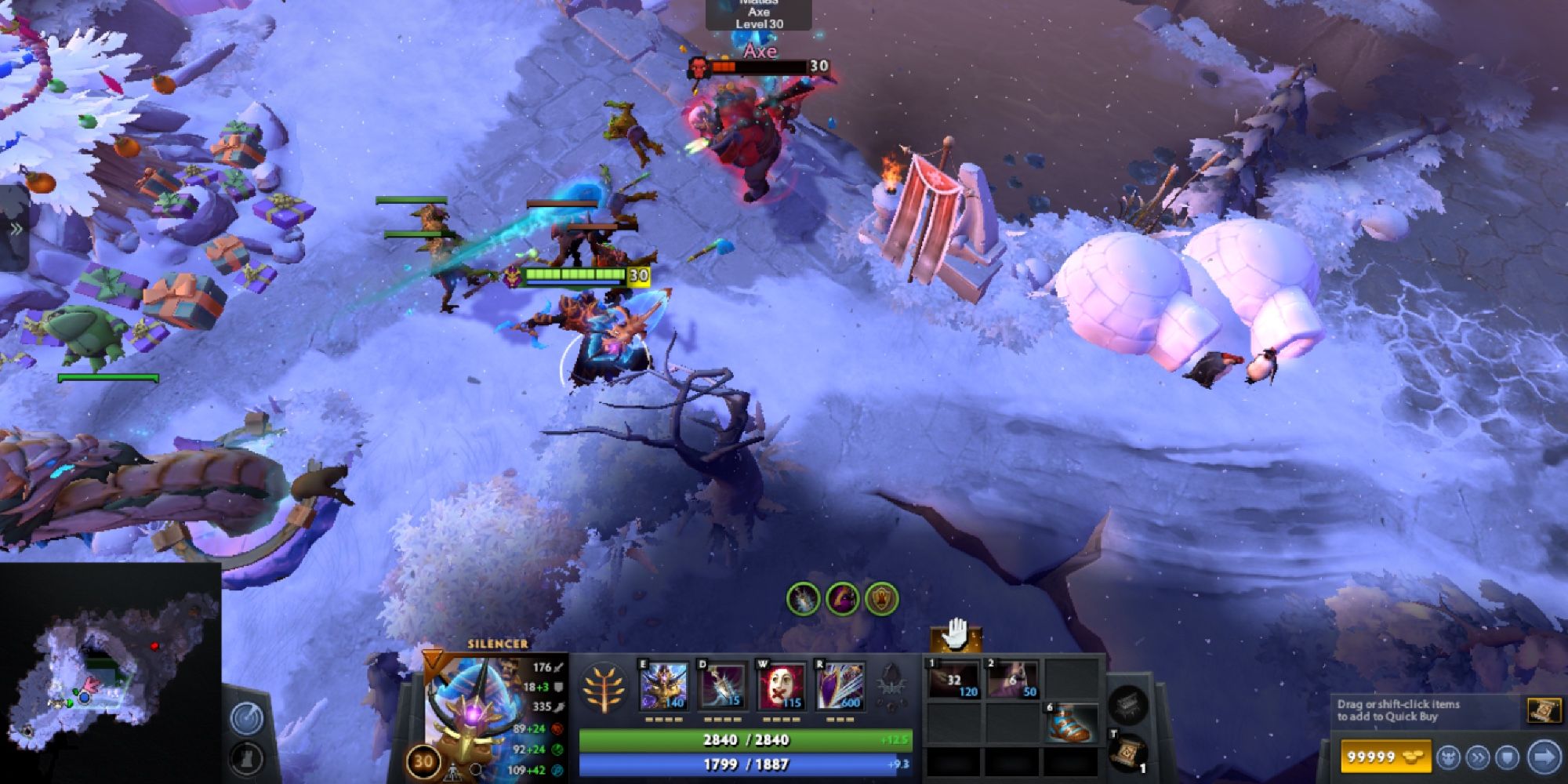 Dota 2 - Veil of Discord And Dagon - Player casts spells on enemy