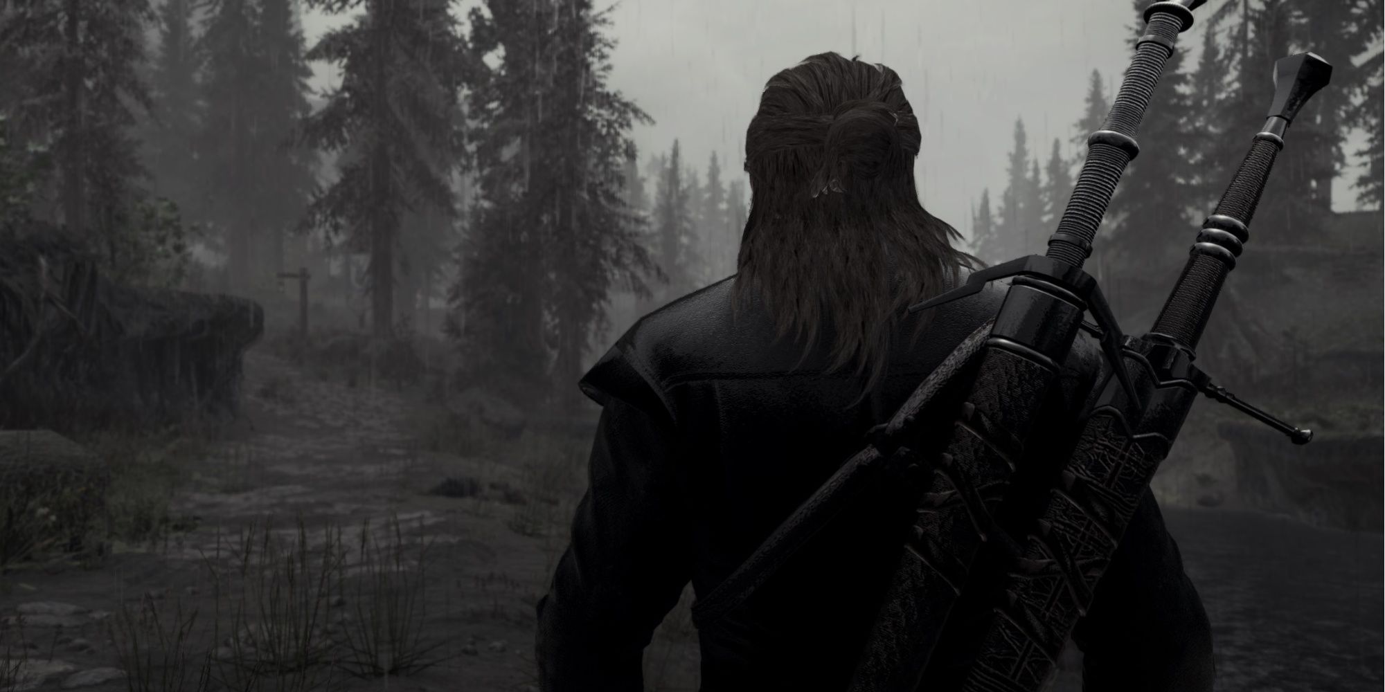 Geralt's Dual Swords in Skyrim via Mods