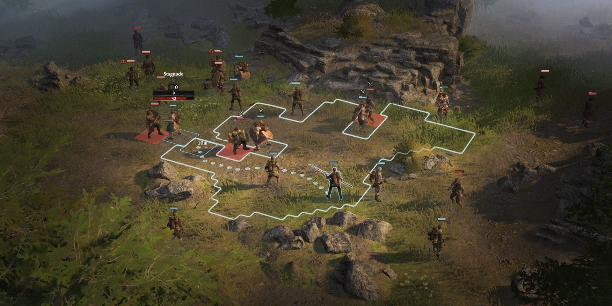 Early Access Games - Wartales - Player attacking enemies in turn-based combat system