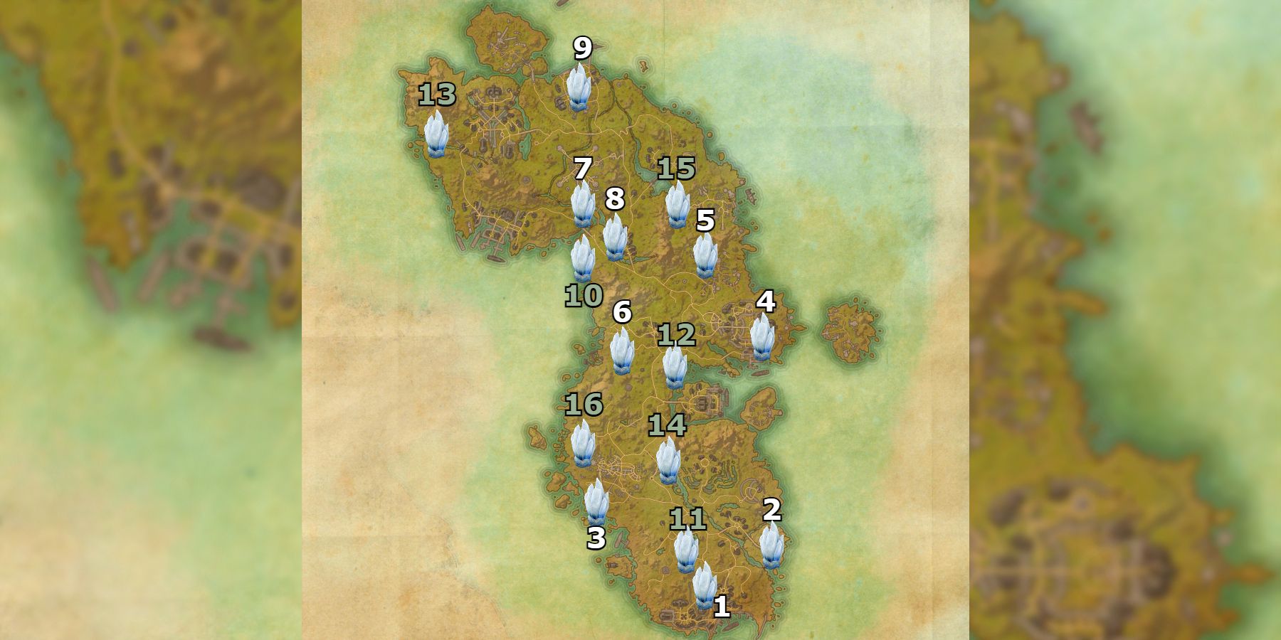 Elder-Scrolls-Online-Auridon-Skyshard-Locations-Guide-Map-Numbered-1