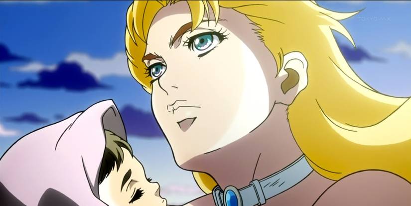 Erina Joestar holding a child in her arms