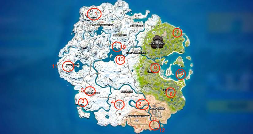 FORTNITE chapter 3 map bounty boards season 1