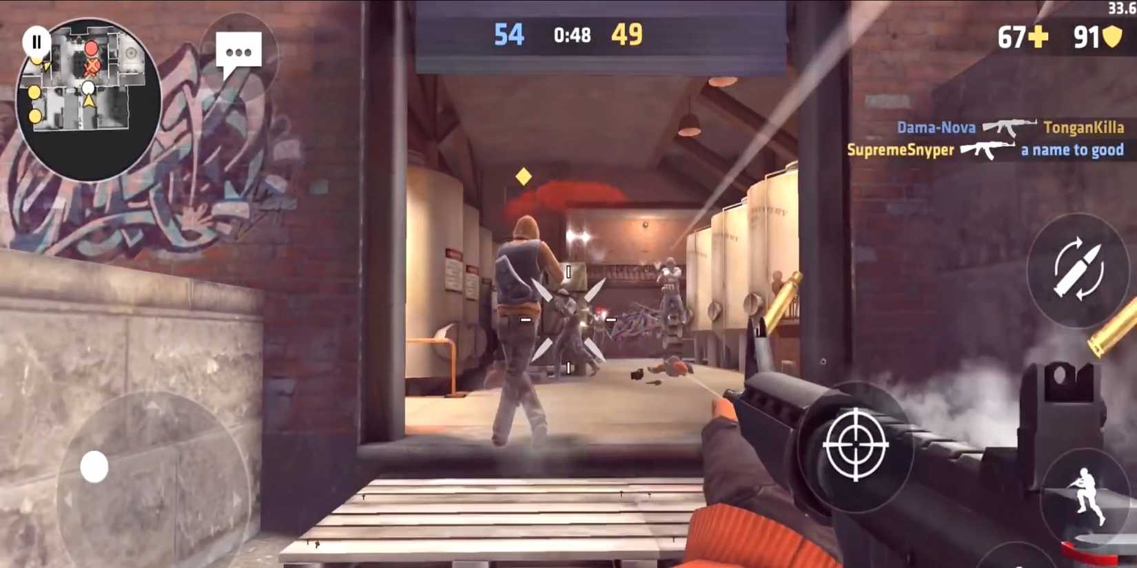FPS Games on Mobile - Critical Ops - Player covers allies 