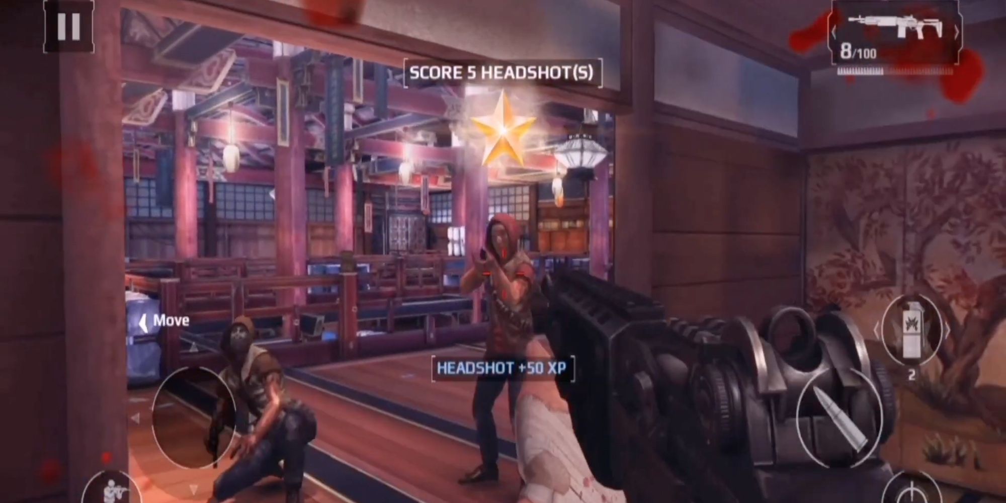 FPS Games on Mobile - Modern Combat 5 - Player lands headshot on enemy