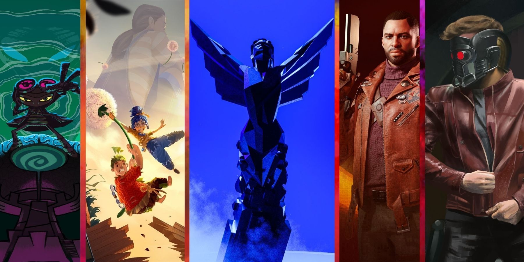2021 Game Awards Best Narrative Nominees Collage (with Life is Strange: True Colors Backdrop)