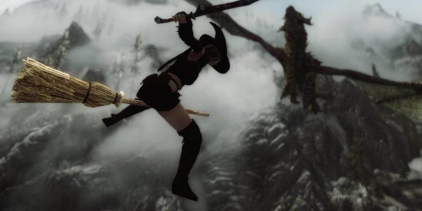 Player rides a Flyable Broomstick