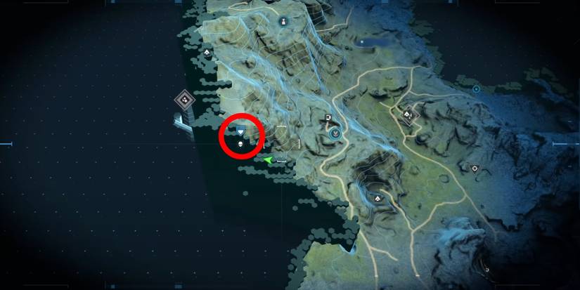 Fog Skull Location circled on map in Halo Infinite