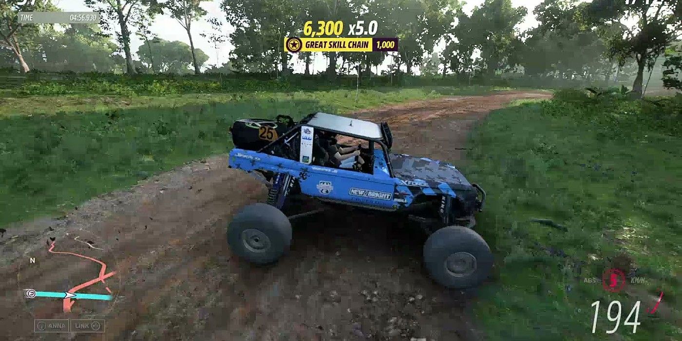 Forza Horizon 5 Ford 25 Brocky Ultra Bronco turning on forest dirt road