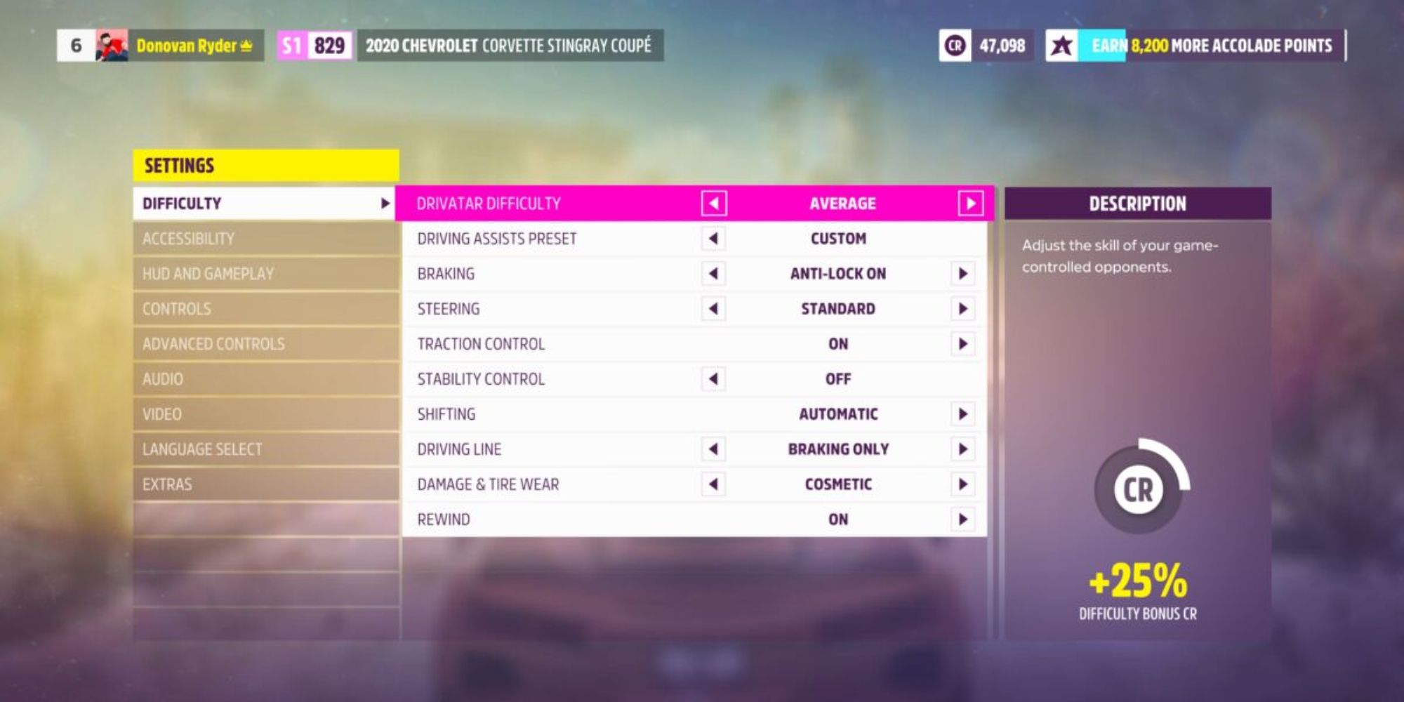 Forza Horizon 5 difficulty settings