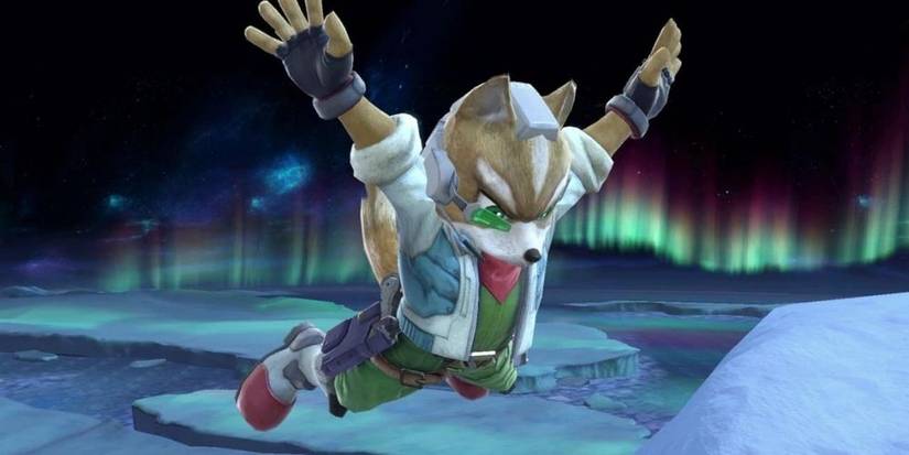 Fox free-falling on Summit in Super Smash Bros. Ultimate