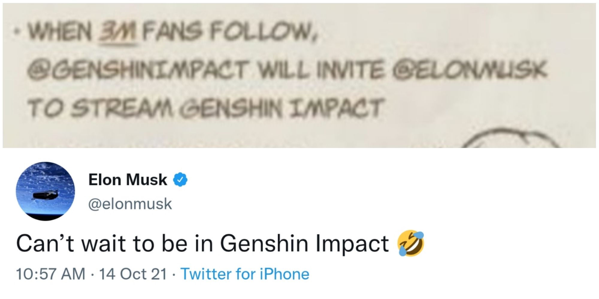 Конкурс сообщества Genshin Impact Илона Маска