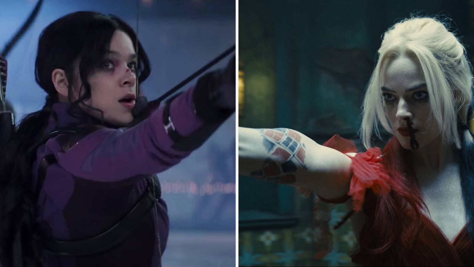 Hailee Steinfeld Kate Bishop and Margot Robbie Harley Quinn 