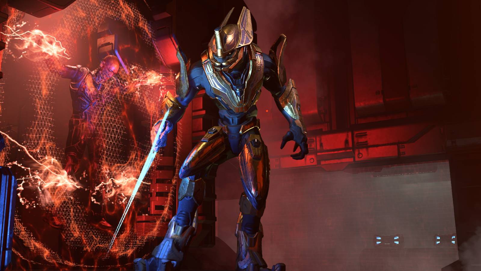 Halo Infinite Chak’ Lok in the Tower with energy sword