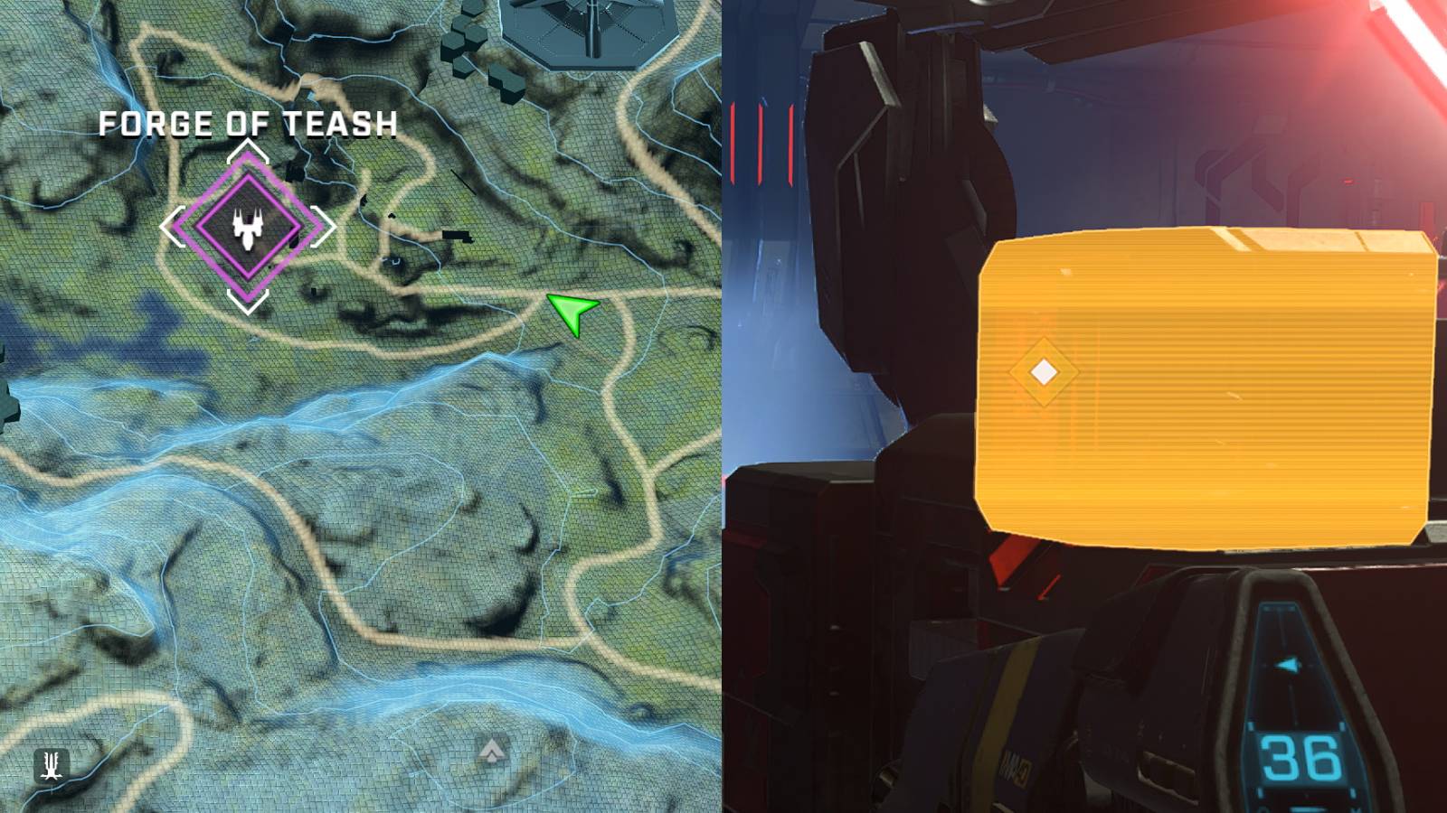 Halo Infinite Forge of Teash on map and a repair location