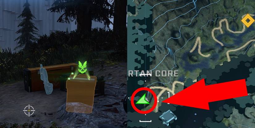 Halo Infinite Pelican Down Collectibles Spartan Core 1 circled on map