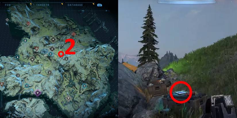 Halo Infinite Ringfall Spartan Audio Log Location 2 circled on map