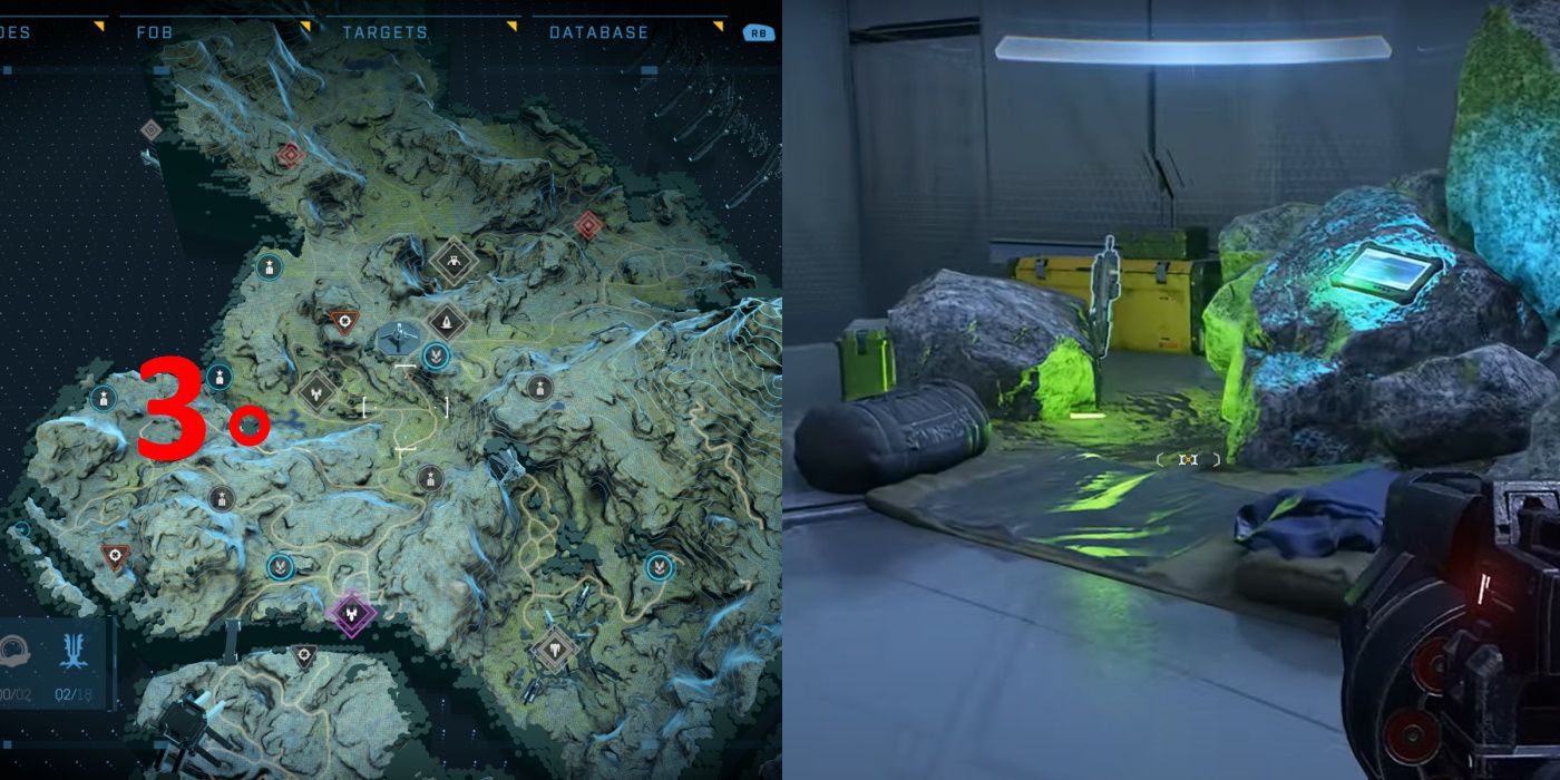 Halo Infinite Ringfall Spartan Audio Log Location 3 circled on map