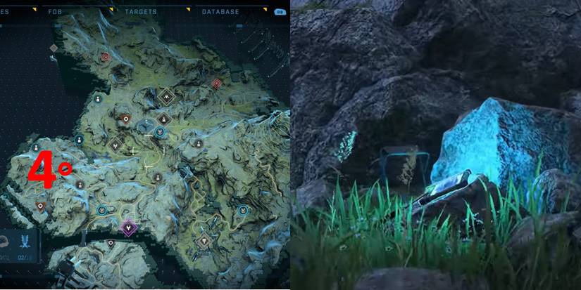 Halo Infinite Ringfall Spartan Audio Log Location 4 circled on map