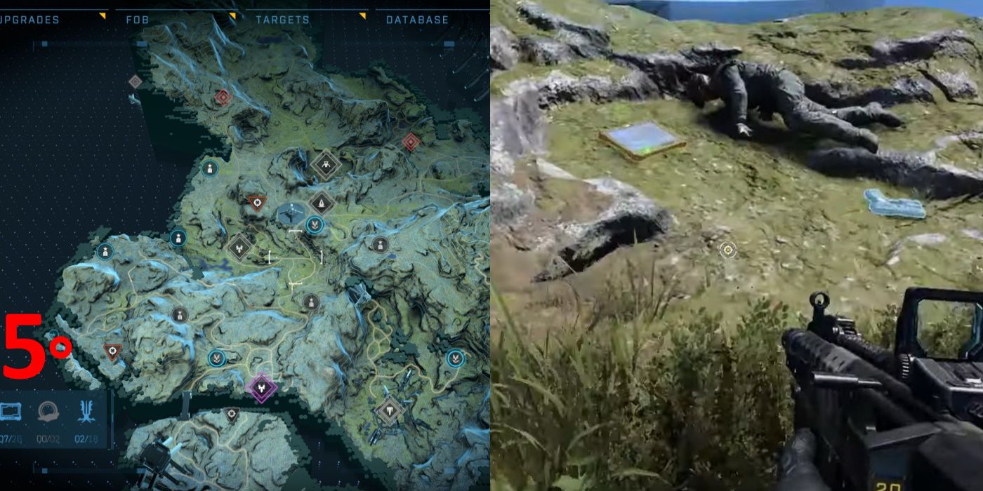 Halo Infinite Ringfall Spartan Audio Log Location 5 circled on map