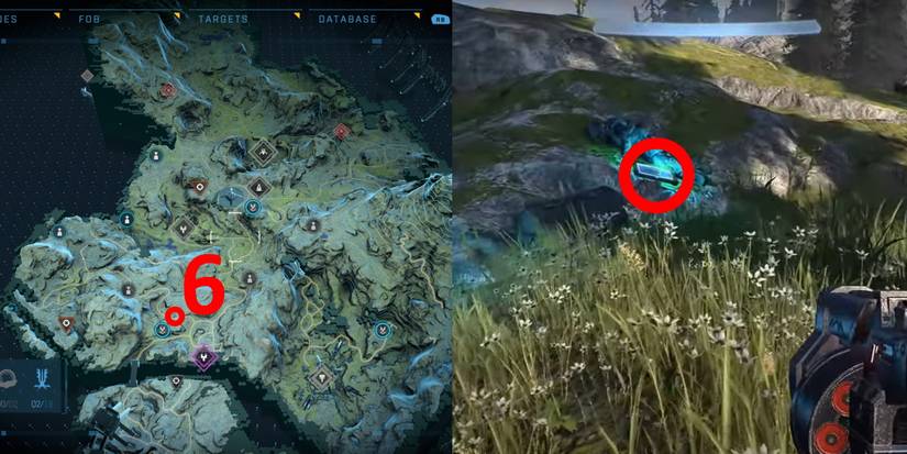 Halo Infinite Ringfall Spartan Audio Log Location 6 circled on map