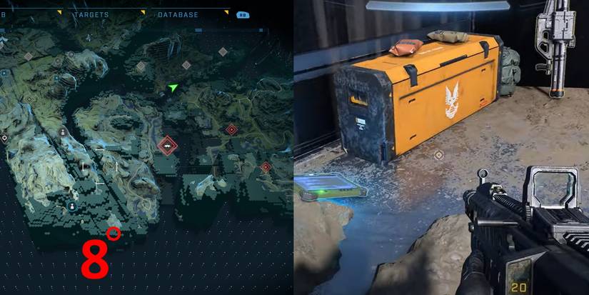 Halo Infinite Ringfall Spartan Audio Log Location 8 circled on map