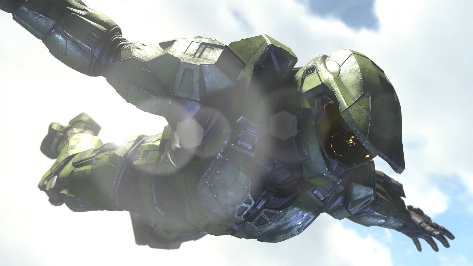 Halo Infinite Master Chief jumping in cutscene