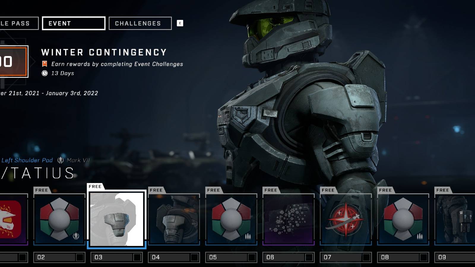 Halo Infinite Winter event unlocks