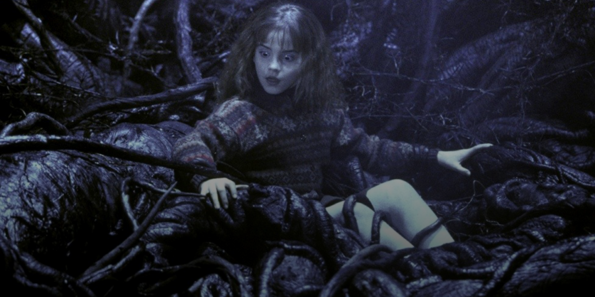Hermione caught in Devil's Snare