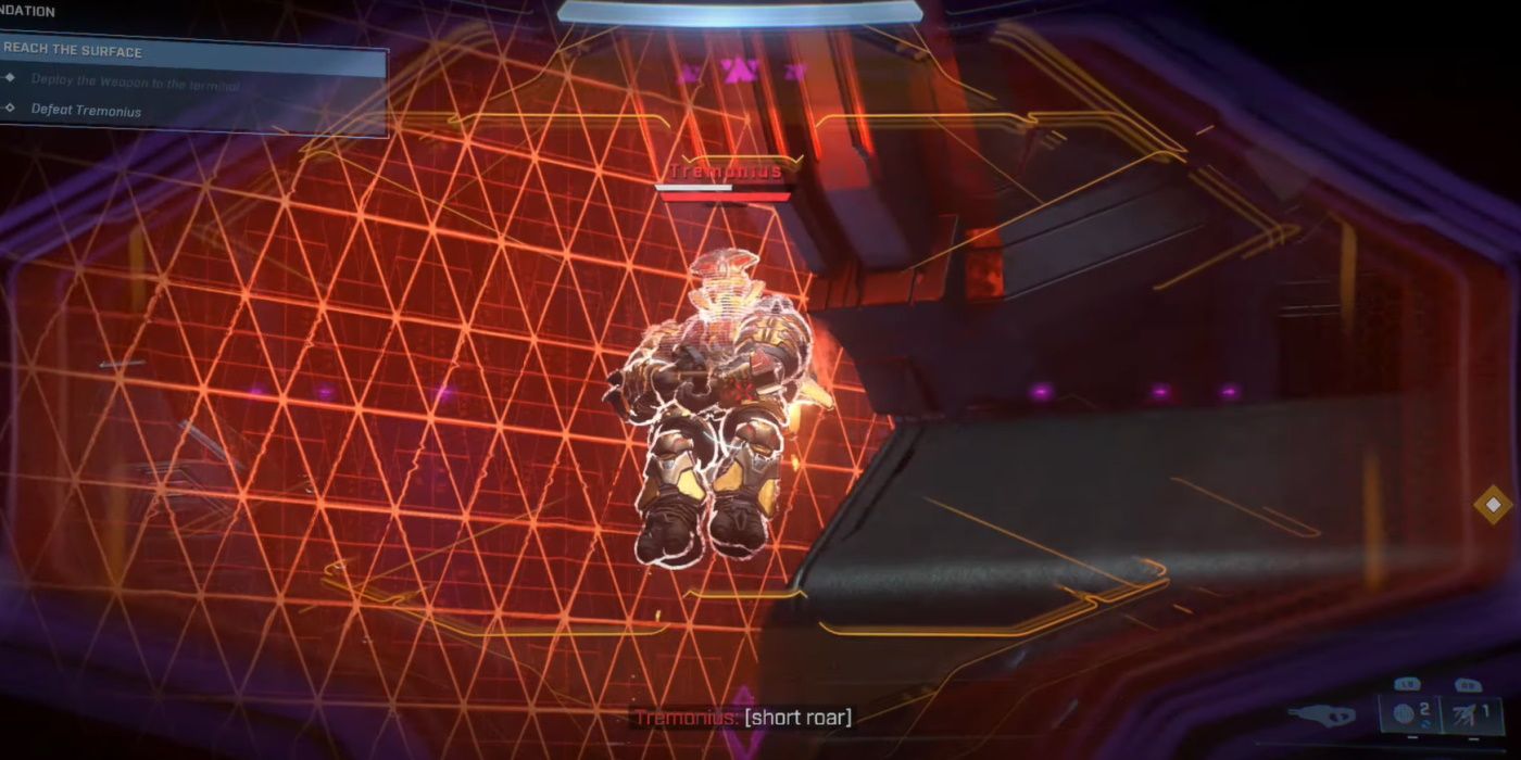 Tremonius Foundation Boss Halo Infinite zoomed in Plasma weapon