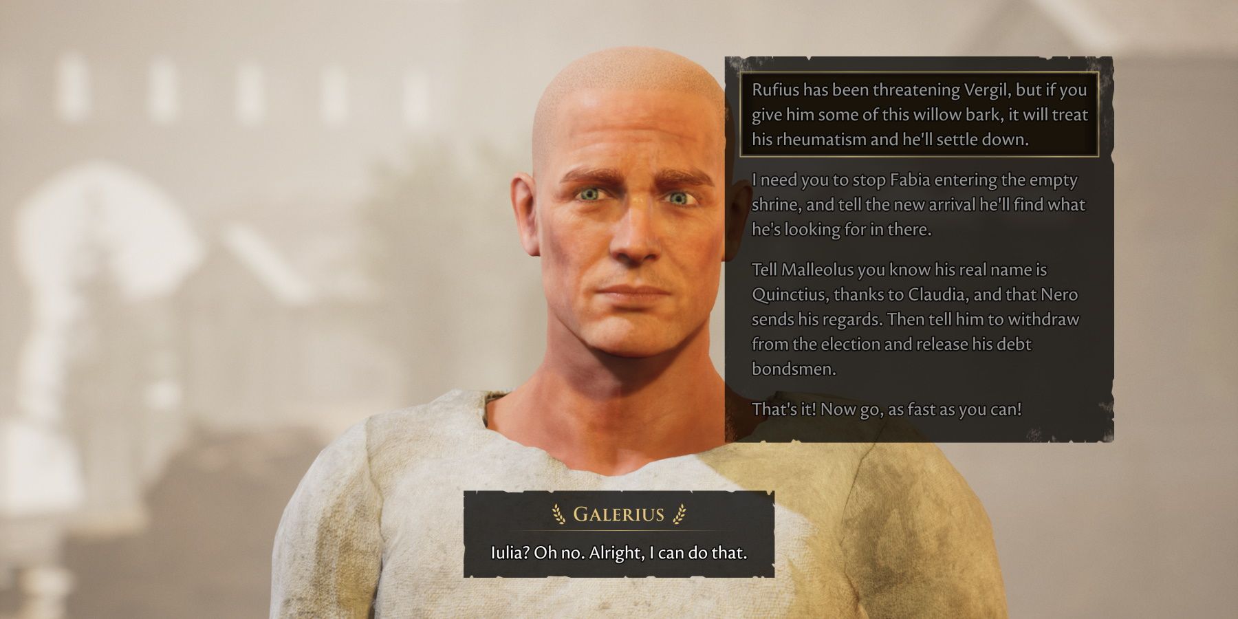 The Forgotten City Galerius dialogue shortcuts end of the game