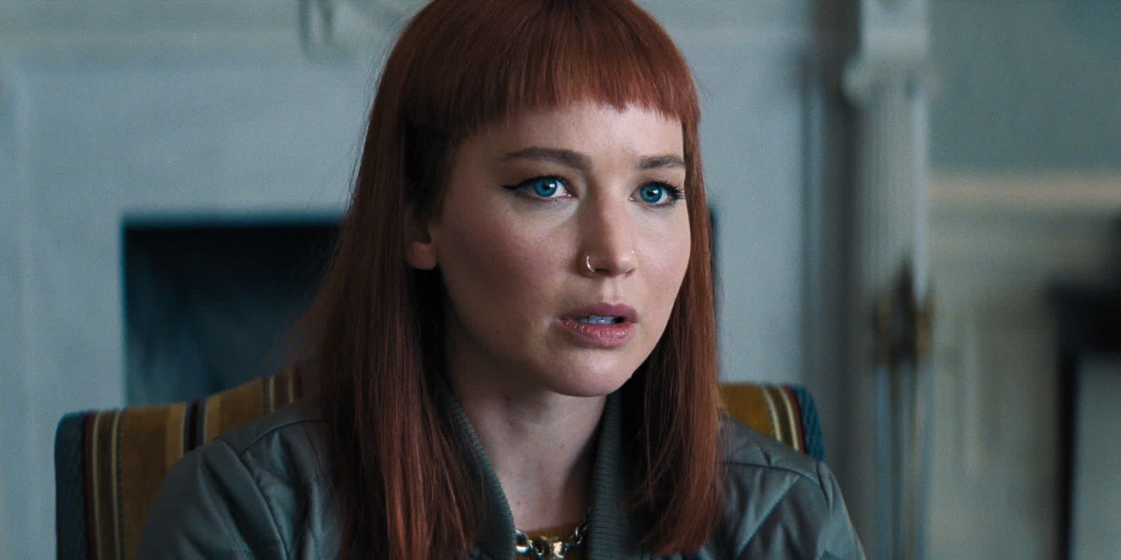 Jennifer Lawrence looking worried in Don't Look Up