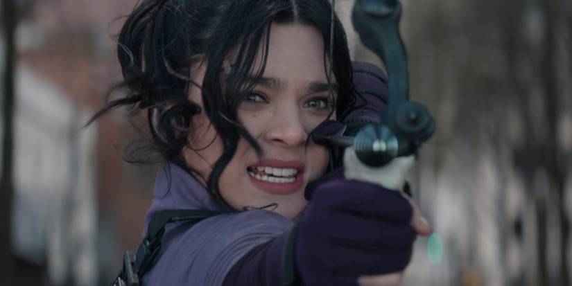 Kate Bishop shooting an arrow in Hawkeye