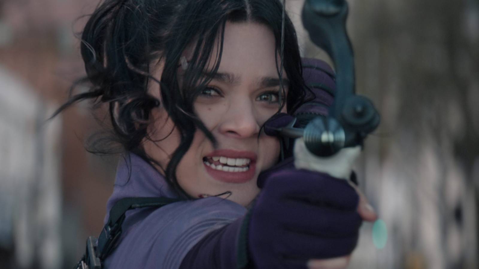 Kate Bishop shooting an arrow in Hawkeye
