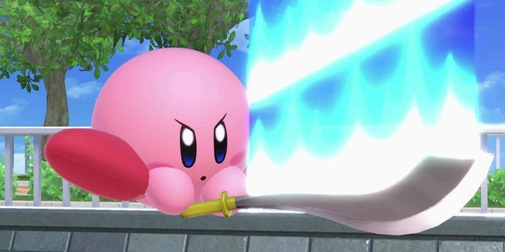 Kirby Using Up Special in Super Smash Bros. Ultimate