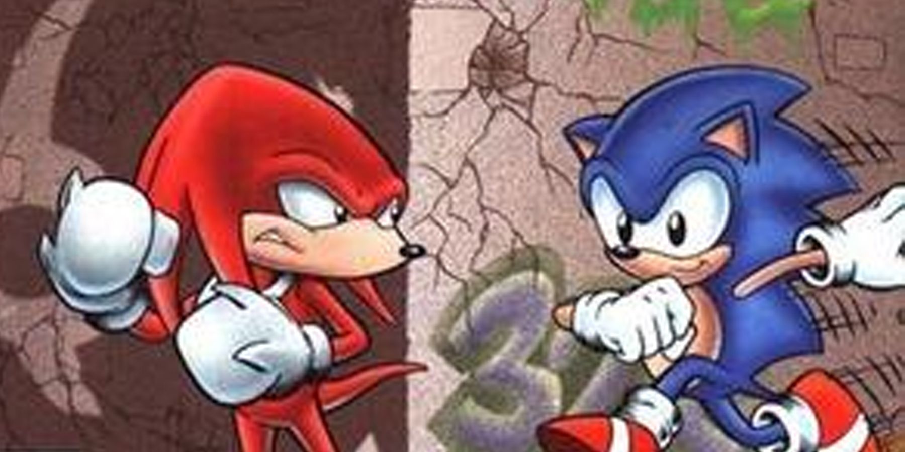 Knuckles and Sonic in Sonic Adventure 2
