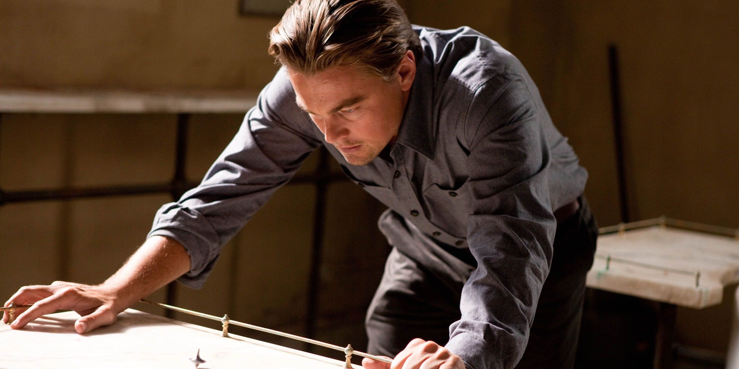 Leonardo DiCaprio watching a spinning top in Inception