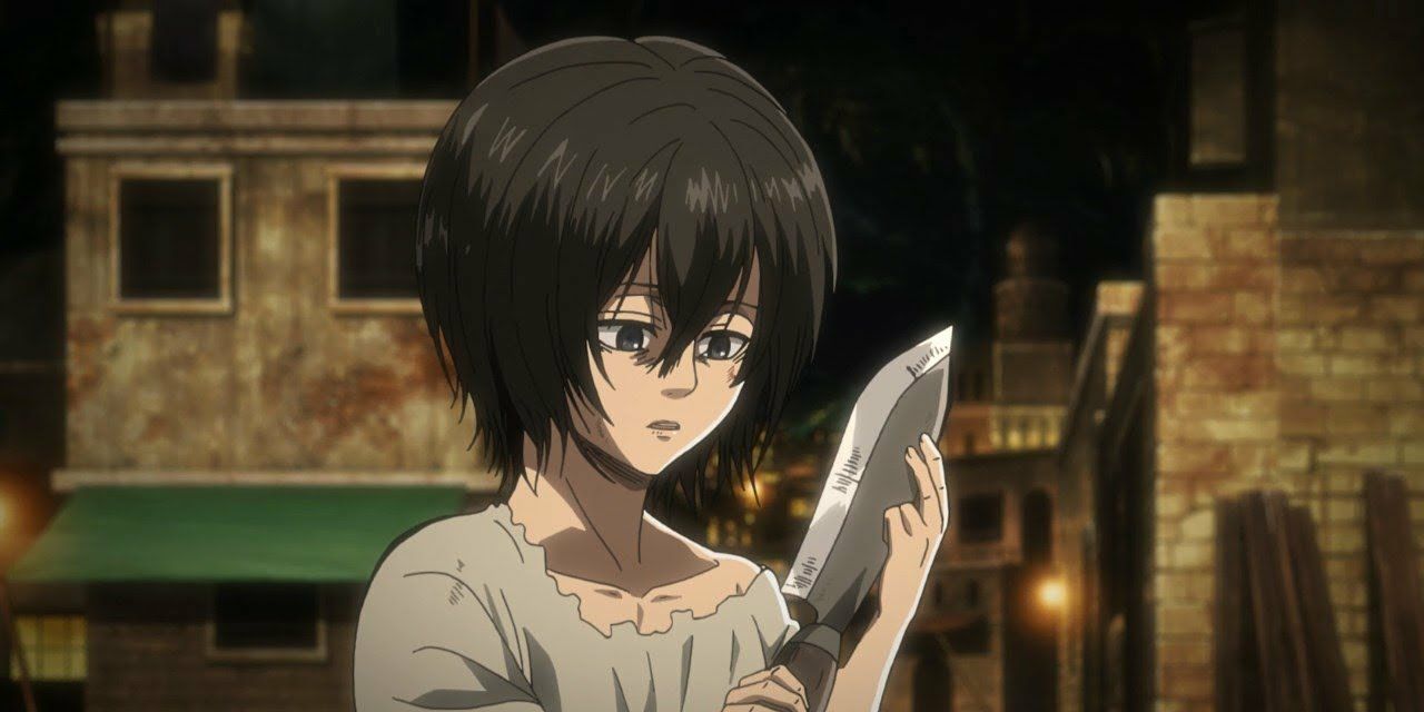 Attack on Titan Levi Ackerman looking at a knife