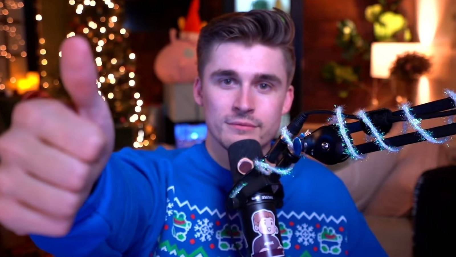Ludwig giving a thumbs up to the camera in the video explaining his switch from Twitch to YouTube